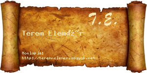 Terem Elemér névjegykártya