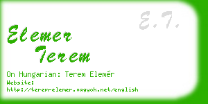 elemer terem business card